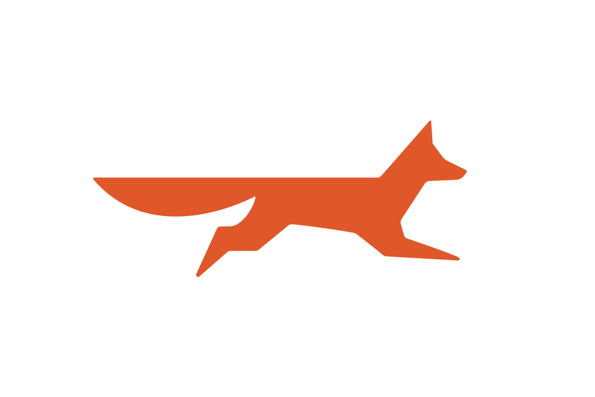 The Foxtrot Marketing Group brand design fox logo over a transparent background.